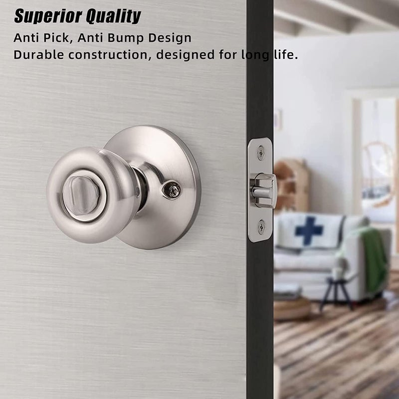 RO6G Satin Brushed Nickel Deadbolt Strike Plate Door Backplate 1" x 2 1/4" Round Corner (1-Pack) - Image 3
